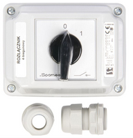 Łącznik krzywkowy 0-1 4P 25A w obudowie ŁK25R-2.8210 OB2 IP65 SPAMEL