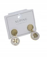 Xuping - kolczyki strzałki w kółeczku cyrkonie chirurgiczna kolor złoty