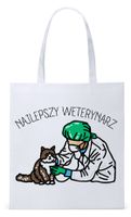 Dla Weterynarza Na Prezent Torba Eco Biała Shopper Z Nadrukiem Ze Zdjęciem