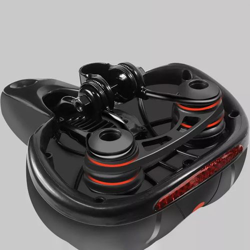 Siodełko Rowerowe Szerokie Amortyzujące Z Odblaskami Rs5 Czerwone na Arena.pl