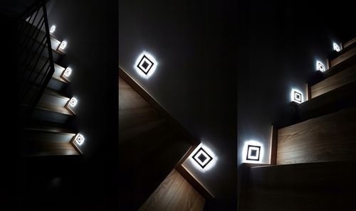 Lampka schodowa OPRAWA LED 230V oświetlenie schodowe 2W CZARNA ZIMNA 6000k na Arena.pl