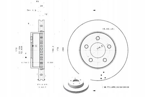 TARCZA HAM PRZOD 288X28 V BREMBO na Arena.pl