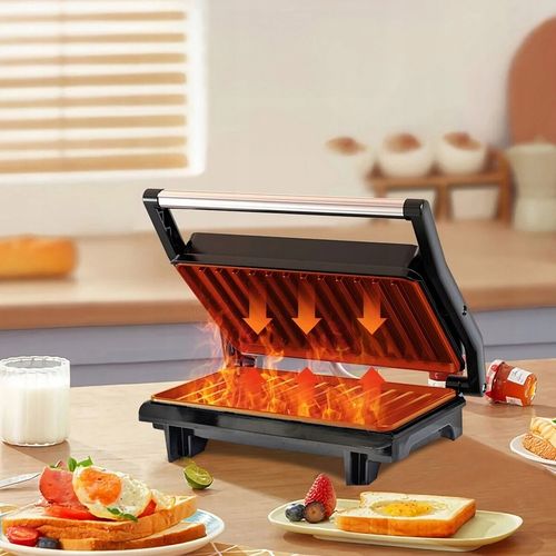 KONTAKTOWY GRILL ELEKTRYCZNY OPIEKACZ SKŁADANY TOSTER PANINI KANAPEK na Arena.pl
