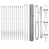 Ogrodzenie z słupkami Srebrny 1.2 x 25 m Stal pokryta PCV