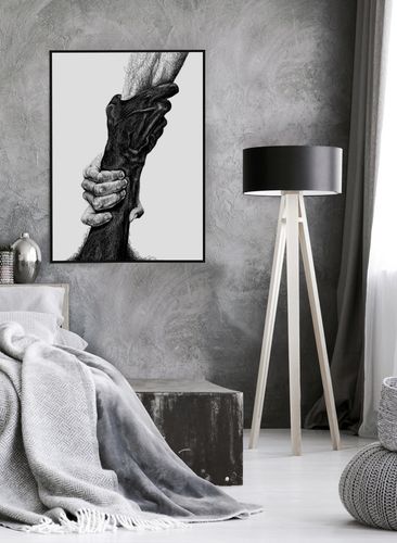 Plakat dłonie ręce uścisk szkic 29,7x42 cm A3 na Arena.pl