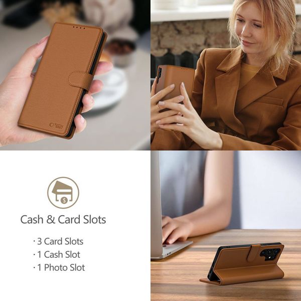 tech-protect wallet iphone 16e brown zdjęcie 4
