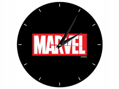 Zegar Ścienny Matowy MARVEL Czarny na Arena.pl