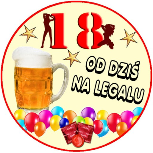Opłatek na tort Urodziny 18 na Arena.pl