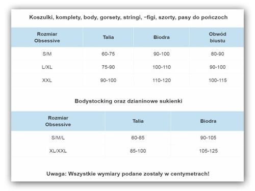 Czarne prowokacyjne body z pasków Obsessive S/M na Arena.pl