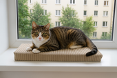Legowisko dla kota na parapet 60x20x4cm antypoślizgowe beżowe