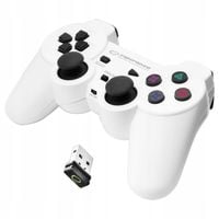 Gamepad Bezprzewodowy Kontroler Pad 2.4GHz PC PS3 Biały Wibracja