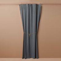Szara zasłona Merida z naturalnego lnu140x250