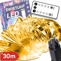 WĄŻ ŚWIETLNY LED LAMPKI CHOINKOWE ZEWNĘTRZNY GIRLANDA 30M WODOODPORNY IP67