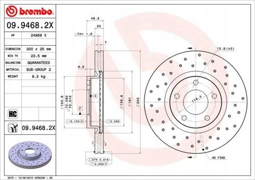TARCZA HAM PRZOD 300X25 V XTRA BREMBO na Arena.pl