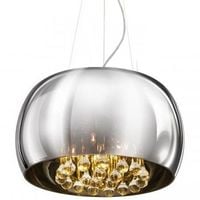 Lampa wisząca crystal Burn okrągła glamour nad łóżko chrom