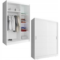 Nowoczesna Szafa Garderoba Przesuwana Wiki 130 x 200 x 60 cm Biały