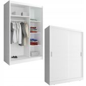 Nowoczesna Szafa Garderoba Przesuwana Wiki 130 x 200 x 60 cm Biały