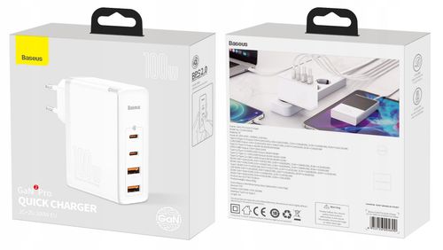 Ladowarka Baseus GaN2 Pro Quick Charger 2C+2U 100W EU White na Arena.pl