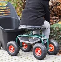 Wózek ogrodowy na kółkach z siedziskiem UPP Deluxe 150kg - NOWY