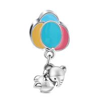 Zawieszka SREBRO 925 Charms Koralik Słonik i Balony