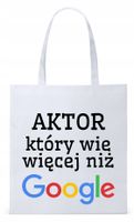 Torba Biała Eco Shopper Dla Aktora Aktorki Prezent Z Nadrukiem Ze Zdjęciem