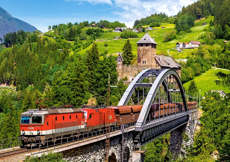 Puzzle 500 elementów. Train on the Bridge zdjęcie 2