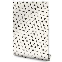 Tapeta Do Salonu GEOMETRIA Czarne Trójkąty Ozdoba