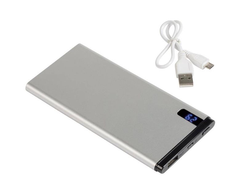 Powerbank INDICATOR, srebrny zdjęcie 1