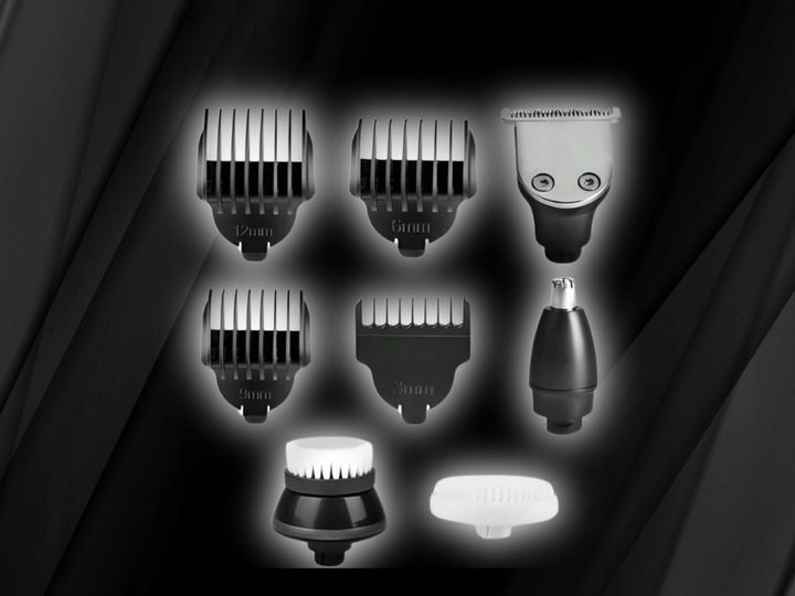 Golarka Męska 5W1 Maszynka do Golenia Brody, Włosów i Głowy - Trymer Alpha zdjęcie 12