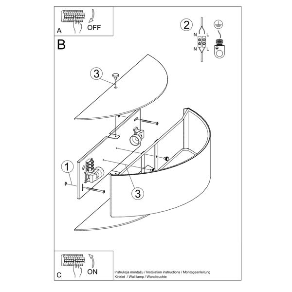 Kinkiet SKALA czarny zdjęcie 5