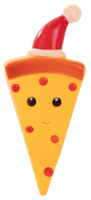 Pluszowa zabawka dla psa świąteczny kawałek pizzy z piszczałką 20x8,5x4cm