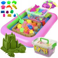 PIASEK KINETYCZNY 5kg +BASEN FOREMKI ŁOPATKA PIASKOWNICA WIADERKO ZESTAW XL