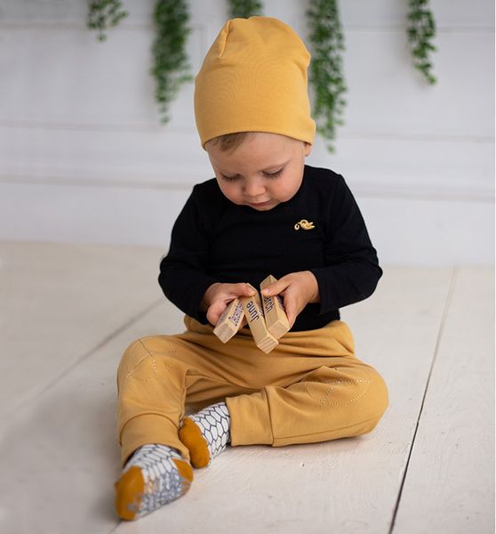 Czapka dresowa podwójna musztardowa 40 zdjęcie 3