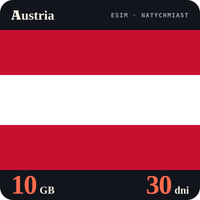 Karta eSIM Internet Austria 10 GB na 30 dni - bez rejestracji
