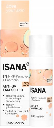 ISANA LOVE YOUR SKIN FLUID PRZECIWZMARSZCZKOWY NA DZIEŃ SPF 50 30 ML na Arena.pl