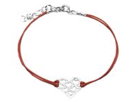 Bransoletka Sznurkowa Serce Srebro 925