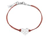 Bransoletka Sznurkowa Serce Srebro 925