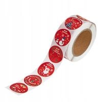 NAKLEJKI NA ROLCE 2,5 CM CHRISTMAS RED 500 SZT DPNK-277 DP CRAFT