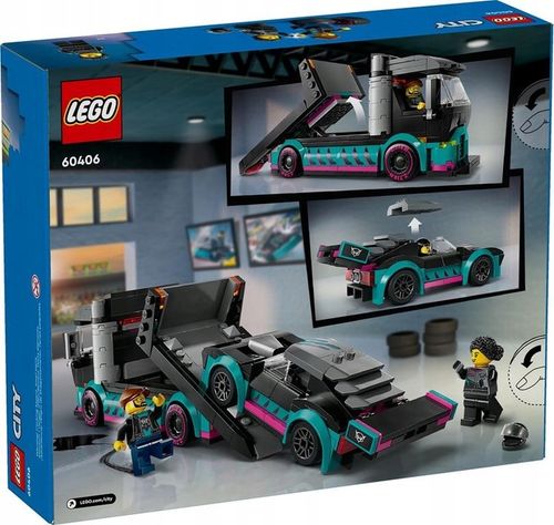KLOCKI LEGO CITY 60406 SAMOCHÓD WYŚCIGOWY LAWETA PREZENT DLA DZIECI + TORBA na Arena.pl