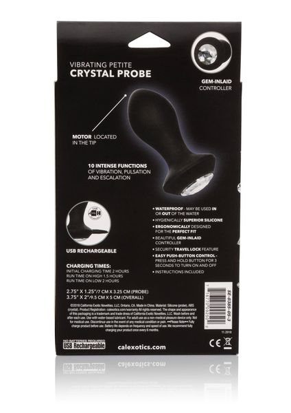 Vibrating Petite Crystal Probe Black zdjęcie 10