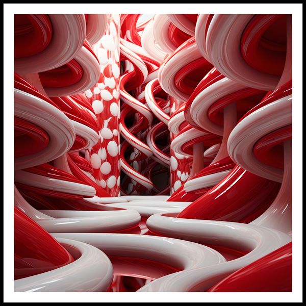 Plakat 80x80cm Czerwone Wiry zdjęcie 3