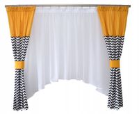 Firana i zasłony KOMPLET młodzieżowy ZYG ZAK musztarda modna