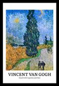 Plakat 20x30cm Design Cypress and Star, Van Gogh Vintage do Salonu