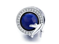 Rodowany srebrny charms do pandora samolot plane podróż cyrkonie srebro 925 GS197
