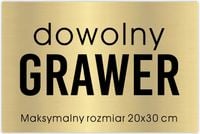 Złota tabliczka grawerowna firmowa z logo napisem tekstem grafiką symbolem