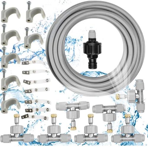 KURTYNA WODNA MGIEŁKA ZRASZACZ 20M OGRÓD KLIMA ZESTAW DO NAWADNIANIA 10DYSZ na Arena.pl