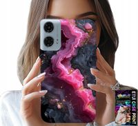 ETUI DO MOTOROLA MOTO G35 - RÓŻOWY MARMUREK PLECKI, MODNE WZORY