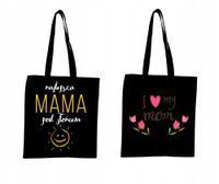 EKO TORBA czarna super nadruk Twój napis TANIO