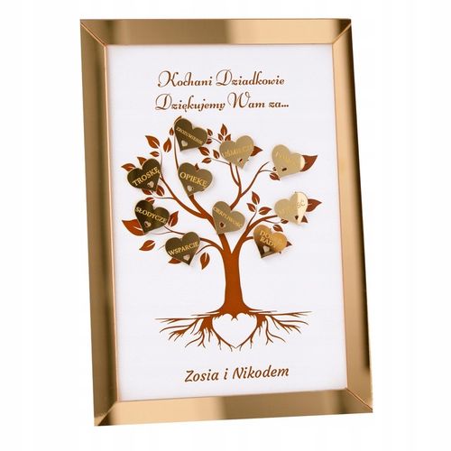 Prezent na dzień Babci i Dziadka Laurka z serduszkami i personalizacją na Arena.pl