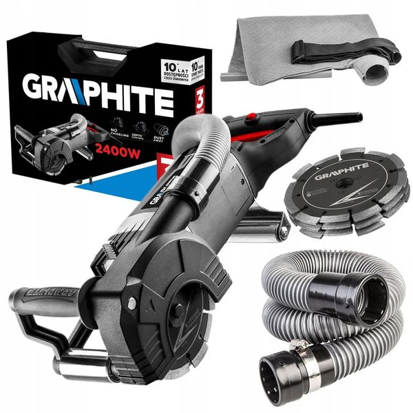 GRAPHITE BRUZDOWNICA 2400W TARCZA 150x22.2mm + OSPRZĘT 59G371 CIĘCIE 43mm zdjęcie 1
